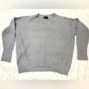 POOF New York Women’s Medium Gray Crew Neck Sweater with Cut Out Detail